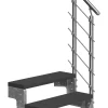 Dolle Außentreppe Gardentop mit Edelstahl-Geländer Breite 100 cm Trimax anthrazit