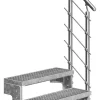 Dolle Außentreppe Gardentop mit Edelstahl-Geländer Breite 100 cm Gitterrost