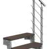 Dolle Außentreppe Gardentop mit Edelstahl-Geländer Breite 100 cm Trimax braun