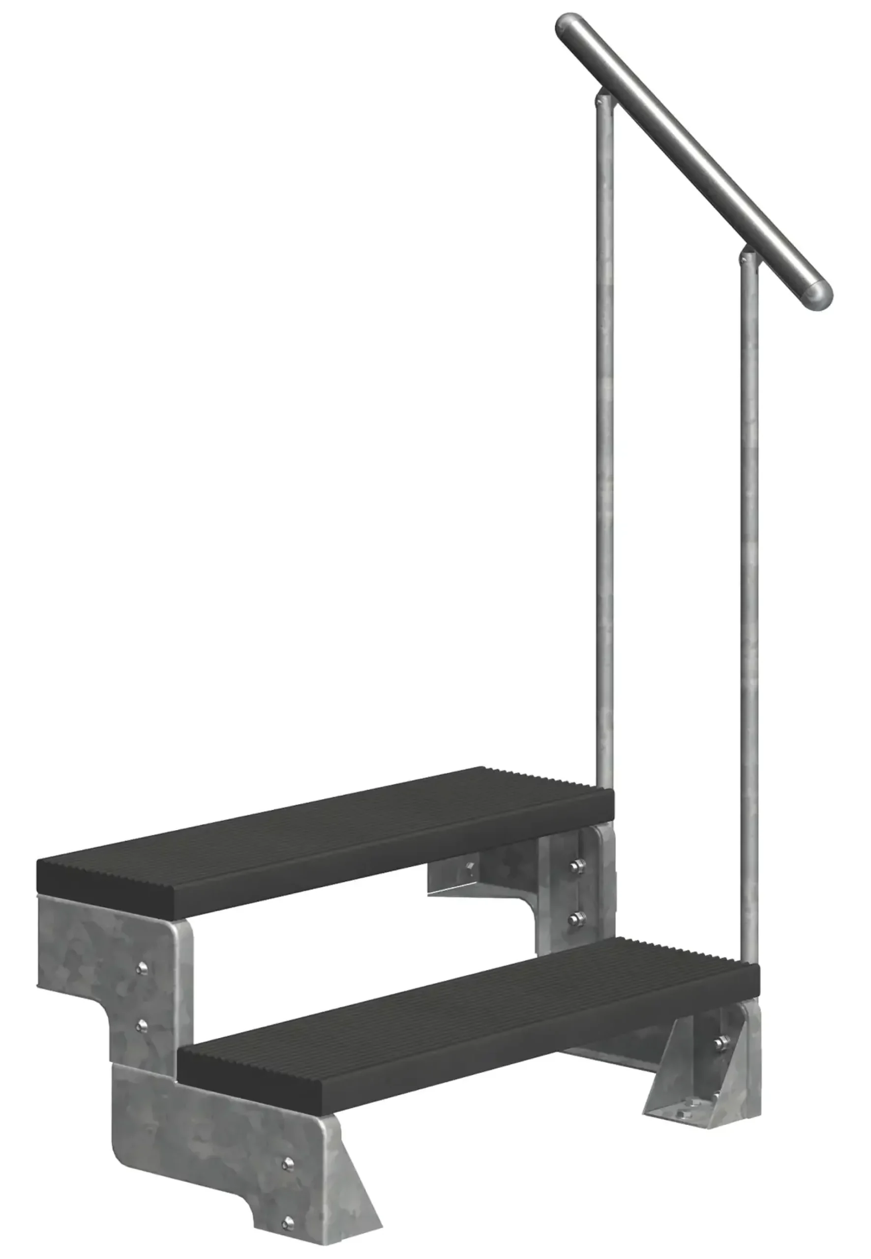 Dolle Außentreppe Gardentop mit Geländer verzinkt Breite 80 cm Trimax anthrazit