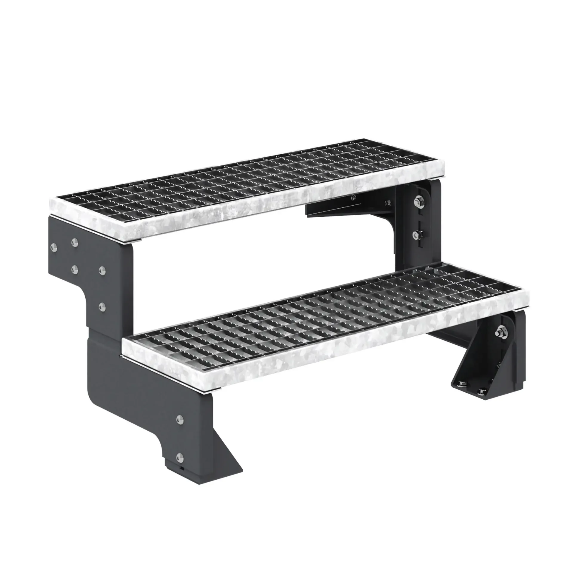 Dolle Außentreppe Gardentop 2 Gitteroststufen 80 cm ohne Geländer anthrazit