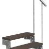 Dolle Außentreppe Gardentop mit Geländer verzinkt Breite 80 cm Trimax braun