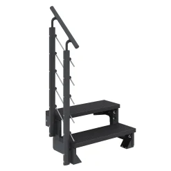 Dolle Außentreppe Trimax Gardentop 2 Stufen 100 cm inkl. einseitigem Geländer anthrazit