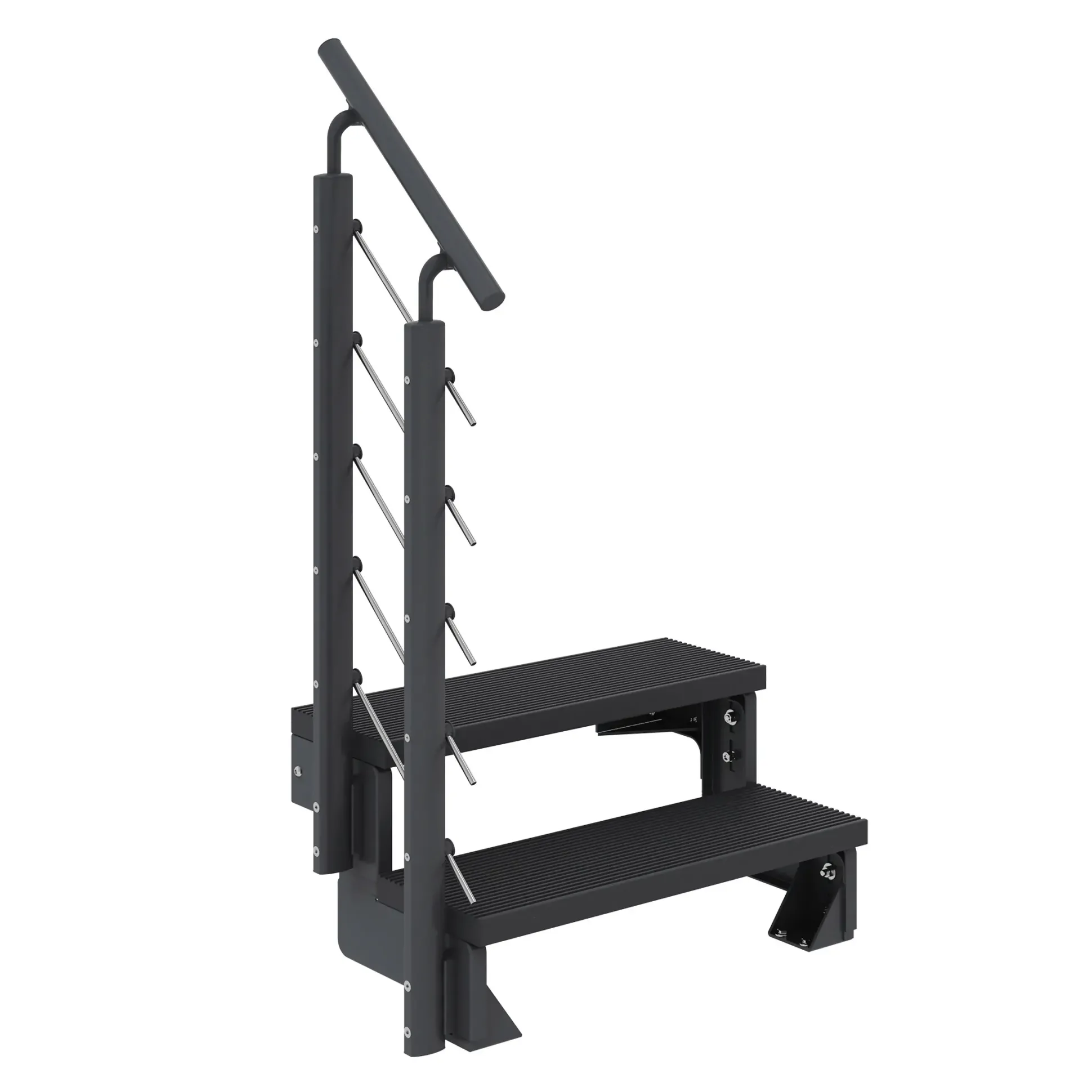 Dolle Außentreppe Trimax Gardentop 2 Stufen 100 cm inkl. einseitigem Geländer anthrazit