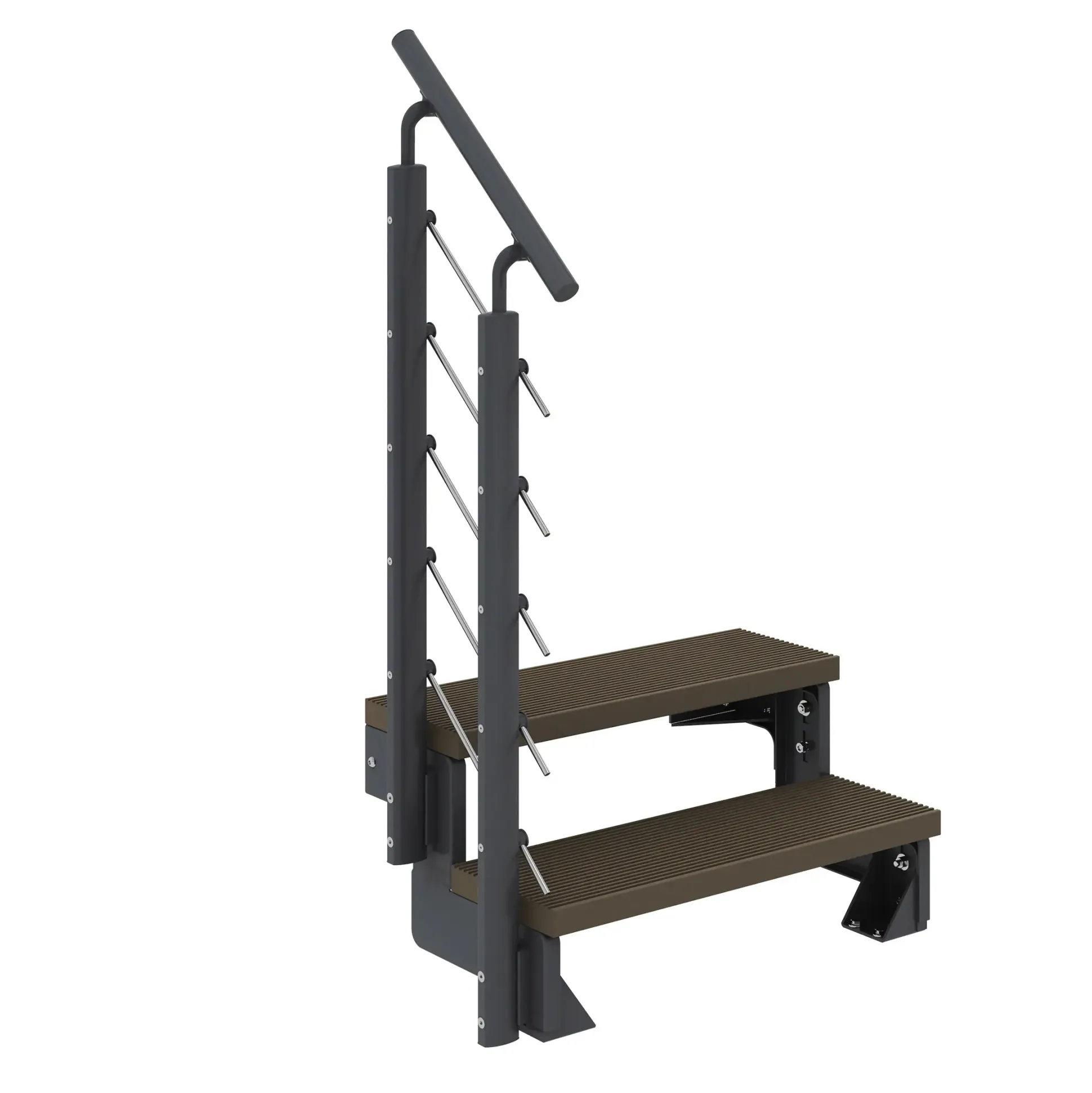 Dolle Außentreppe Trimax Gardentop 2 Stufen 100 cm inkl. einseitigem Geländer dunkelbraun