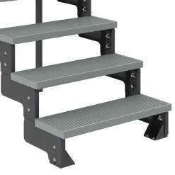 Dolle Außentreppe Trimax Gardentop 2 Stufen 100 cm inkl. einseitigem Geländer grau