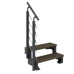 Dolle Außentreppe Trimax Gardentop 2 Stufen 80 cm inkl. einseitigem Geländer dunkelbraun