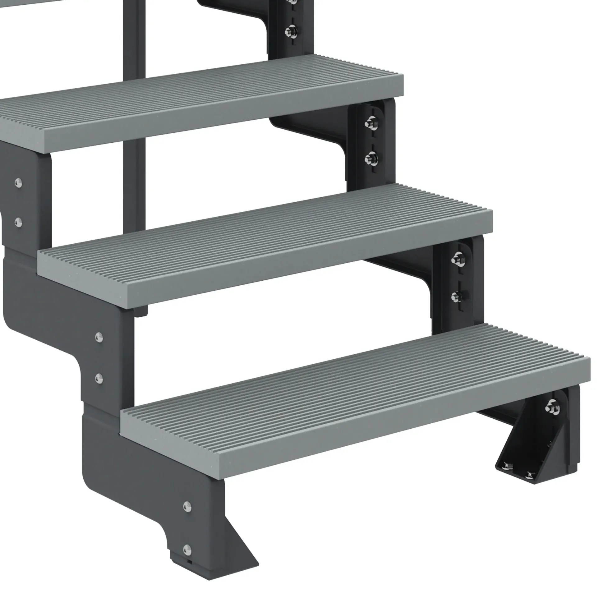 Dolle Außentreppe Trimax Gardentop 2 Stufen 80 cm inkl. einseitigem Geländer grau