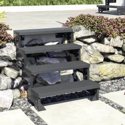 Dolle Außentreppe Trimax Gardentop 2 Stufen 100 cm ohne Geländer anthrazit