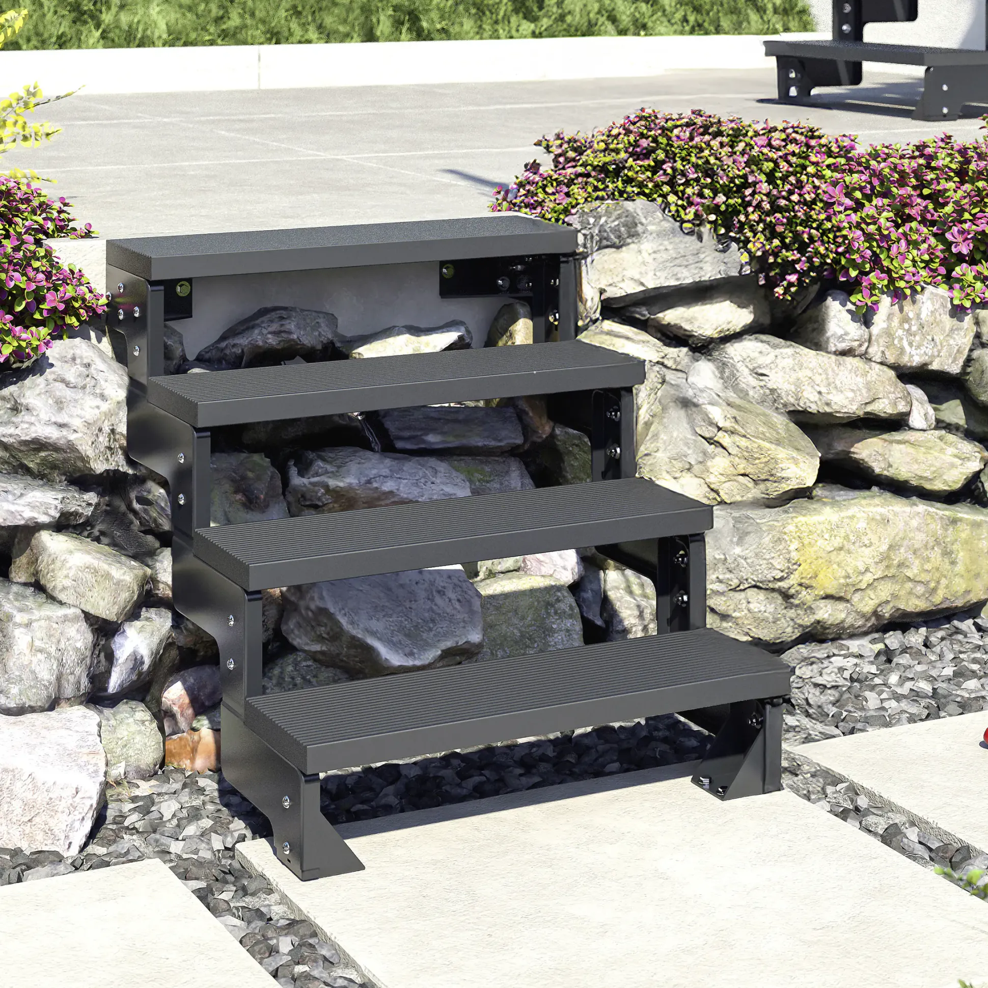 Dolle Außentreppe Trimax Gardentop 2 Stufen 100 cm ohne Geländer anthrazit