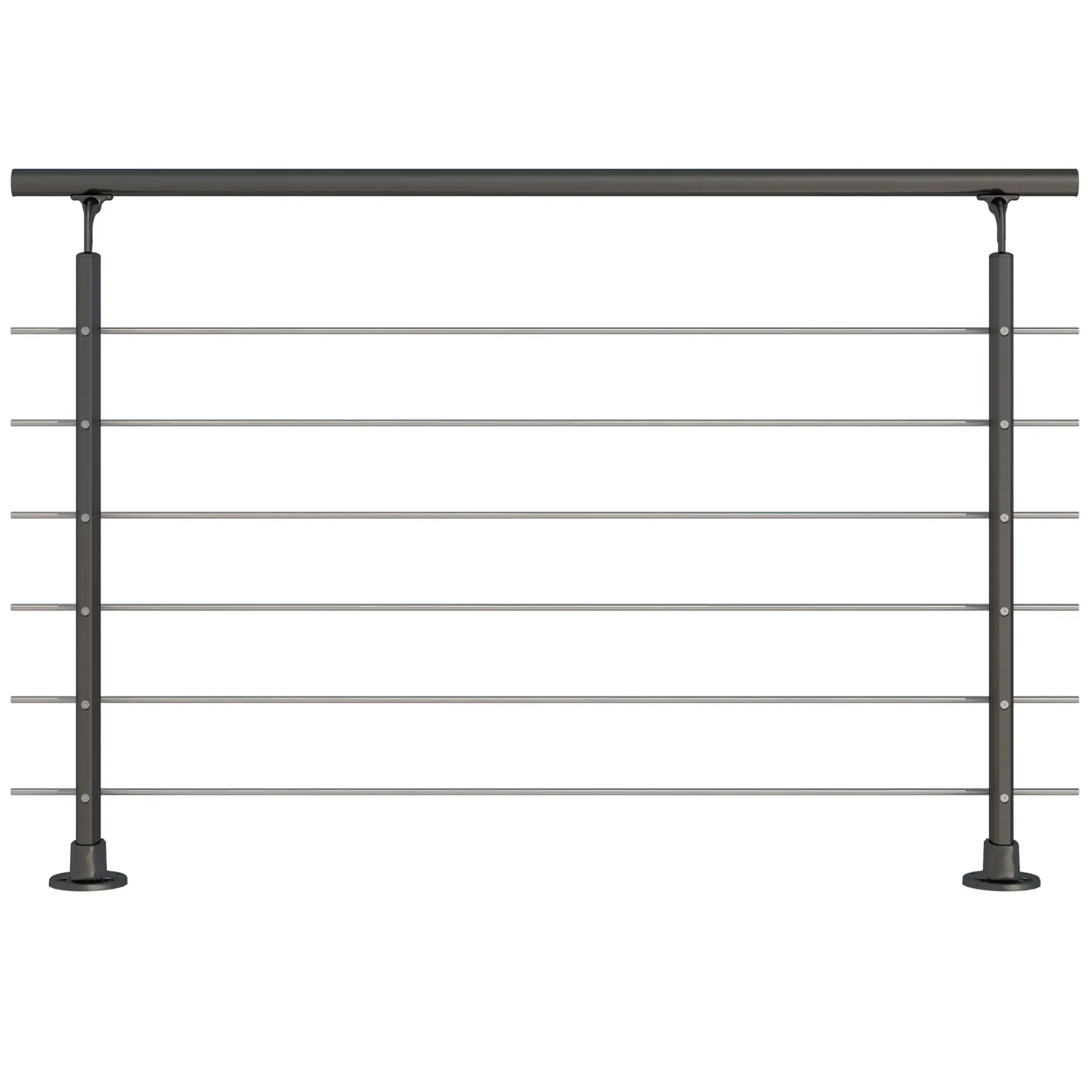 DOLLE Geländer-Komplettset, Alu anthrazit, 150 cm Oberboden Montage