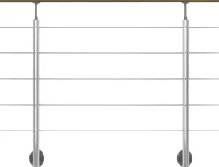 DOLLE Geländerset PS 030 Aluminium mit Buchehandlauf 150 cm