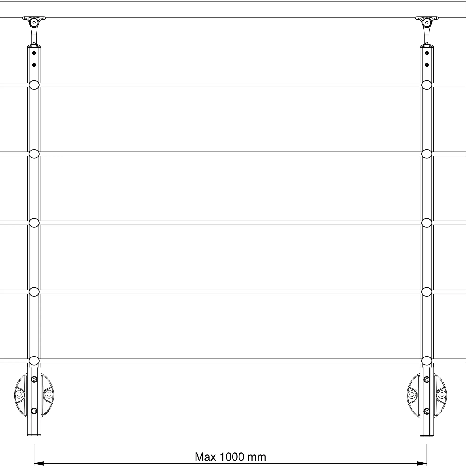 DOLLE Geländerset PS 151 Aluminium anthrazit 150 cm