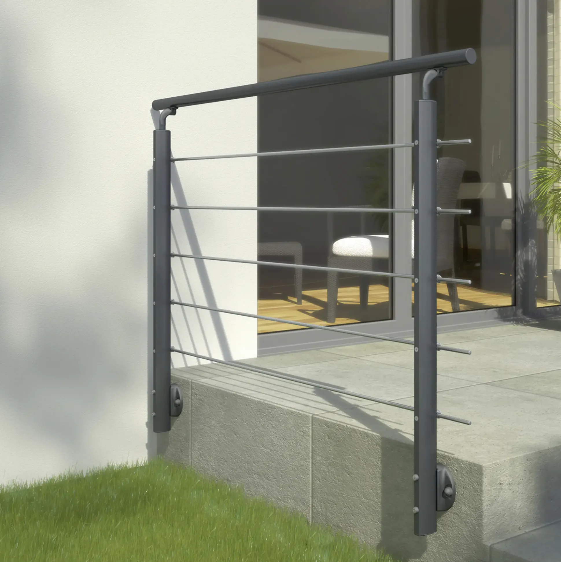 DOLLE Geländerset PS 151 Aluminium anthrazit 150 cm