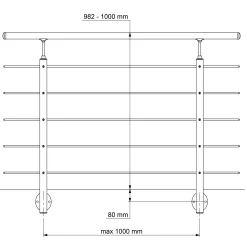 DOLLE Geländerset PS 031 Aluminium mit Buchehandlauf 150 cm
