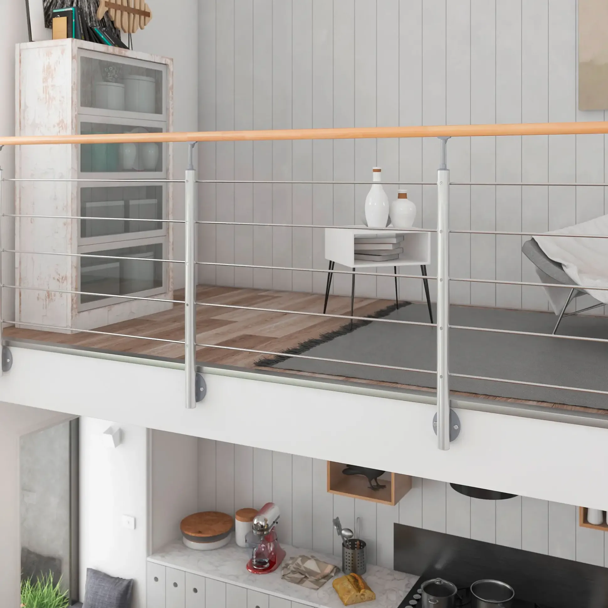 DOLLE Geländerset PS 031 Aluminium mit Buchehandlauf 150 cm