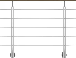 DOLLE Geländerset PS 031 Aluminium mit Buchehandlauf 150 cm