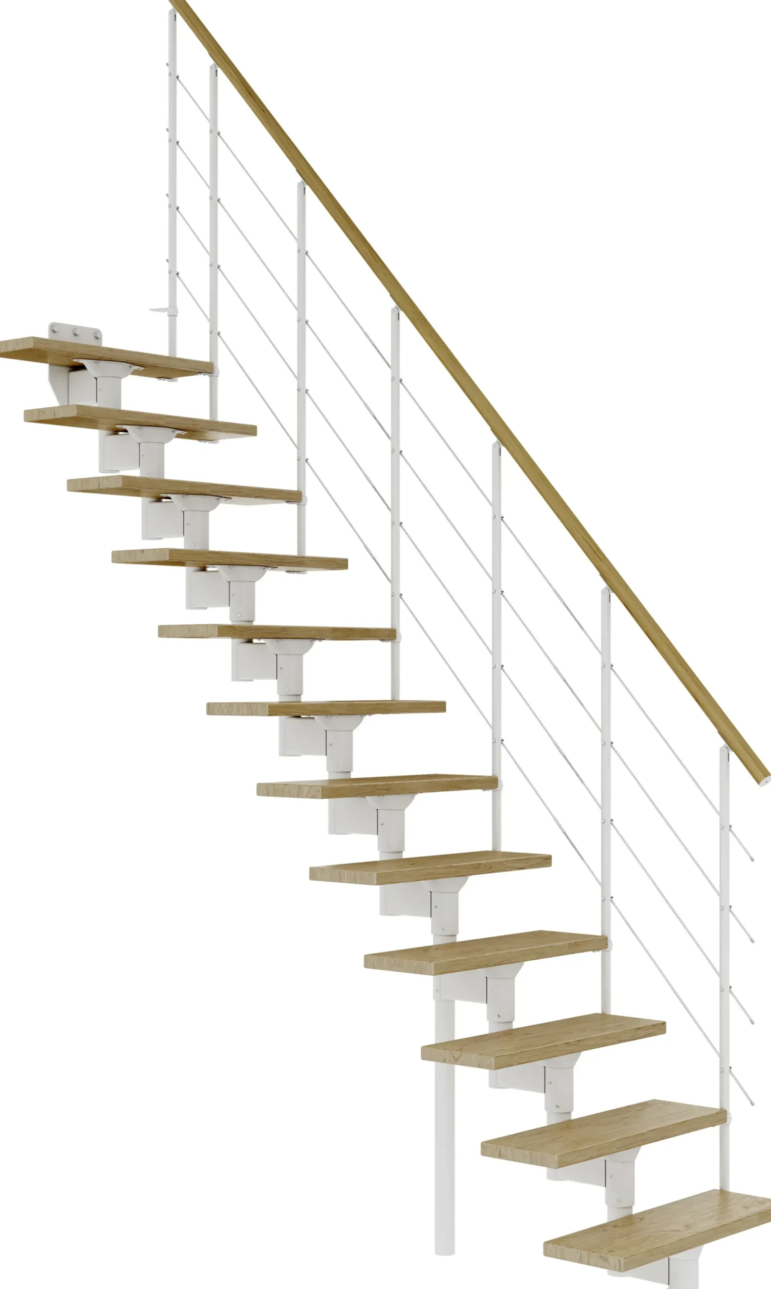 Dolle Mittelholmtreppe Boston gerade weiß 11 Stufen Eiche