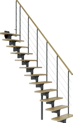 Dolle Mittelholmtreppe Boston gerade anthrazit 11 Stufen Eiche