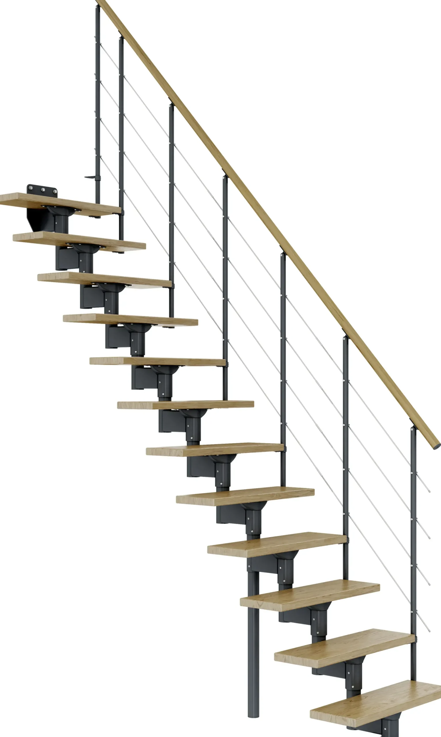 Dolle Mittelholmtreppe Boston gerade anthrazit 11 Stufen Eiche