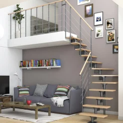 Dolle Mittelholmtreppe Boston 1/4gew. Anthrazit 11 Stufen Buche
