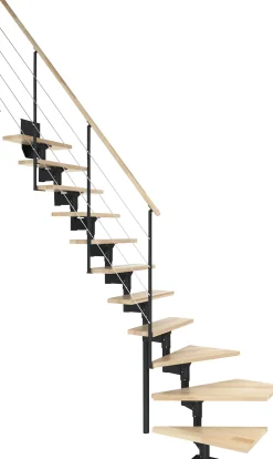 Dolle Mittelholmtreppe Boston 1/4gew. Anthrazit 11 Stufen Buche