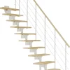 Dolle Mittelholmtreppe Boston gerade weiß 11 Stufen Buche