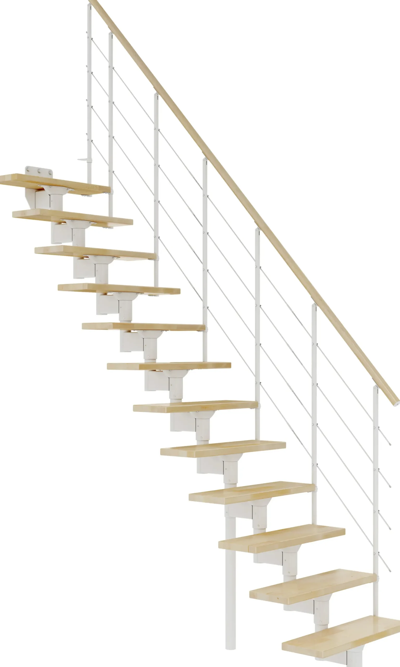 Dolle Mittelholmtreppe Boston gerade weiß 11 Stufen Buche