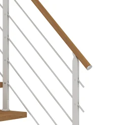 Dolle Mittelholmtreppe Hamburg Eiche 75 cm 11 Stufen gerade mit Geländer weiß