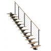 Dolle Mittelholmtreppe Sydney Buche 75 cm 11 Stufen gerade mit Geländer anthrazit