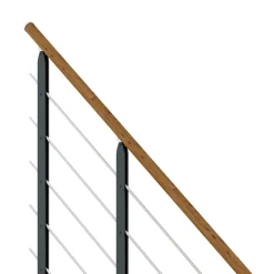 Dolle Mittelholmtreppe Sydney Eiche 75 cm 11 Stufen gerade mit Geländer anthrazit