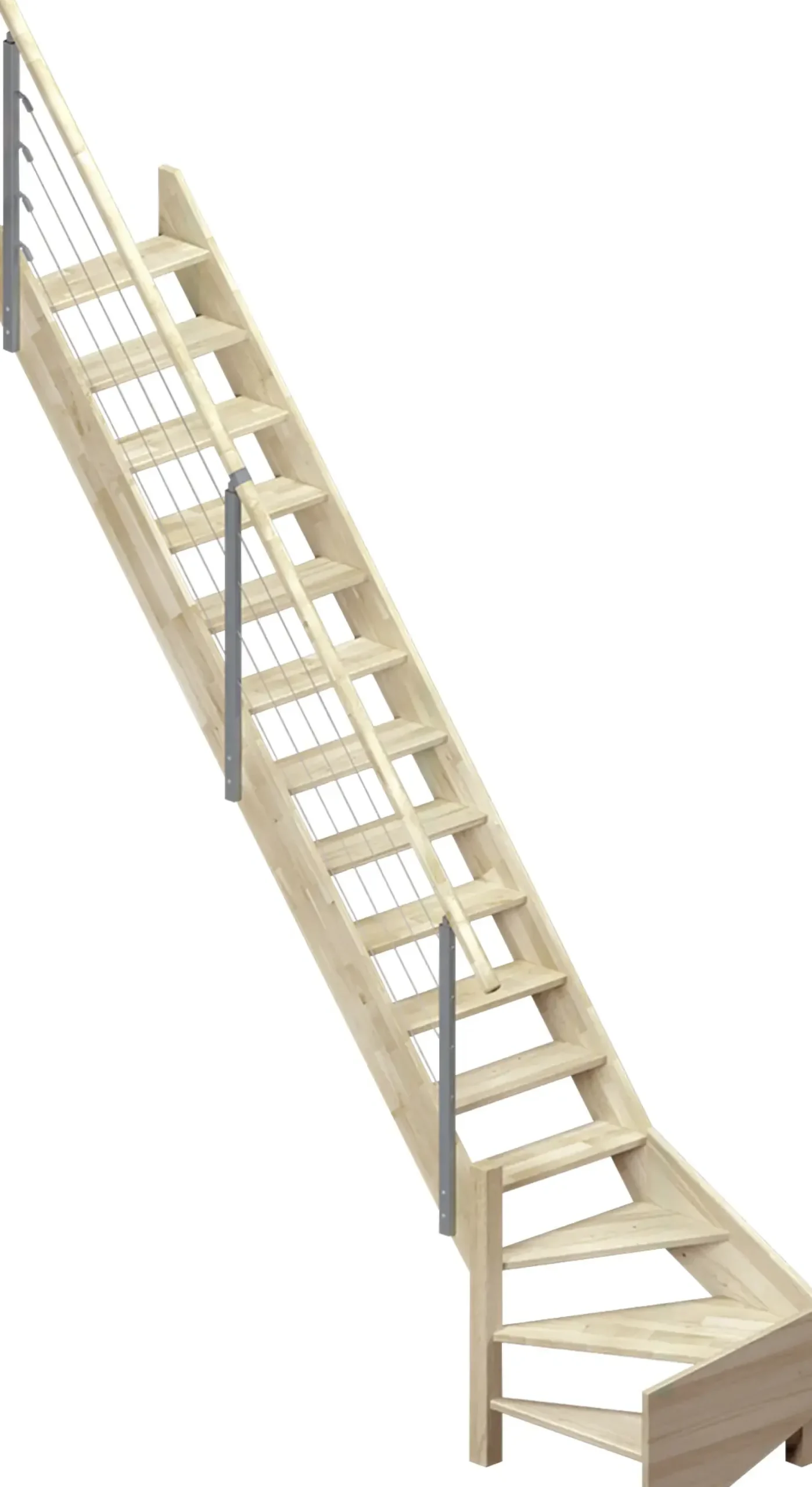 Dolle Raumspartreppe Brest Eiche 1/4gewendelt unten links