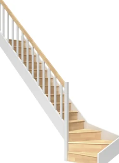 Dolle Raumspartreppen Paris 1/4-gew. Buche weiß inkl. Geländer