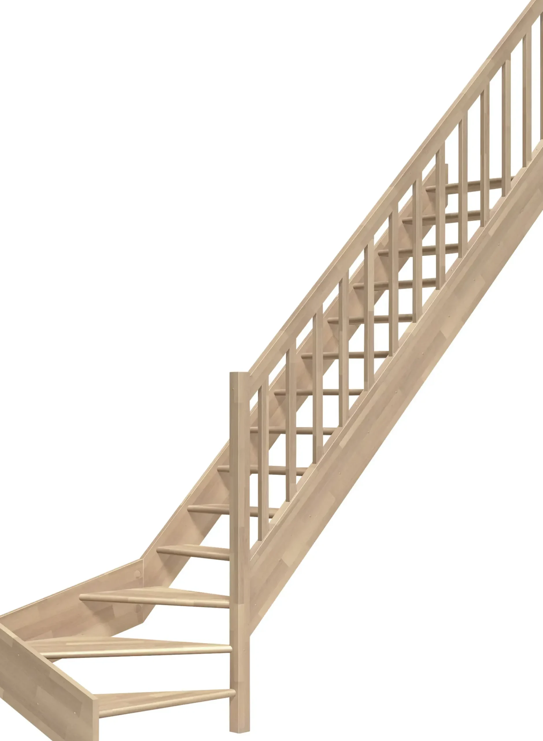 Dolle Raumspartreppen Paris 1/4-gew. Buche versiegelt inkl. Geländer