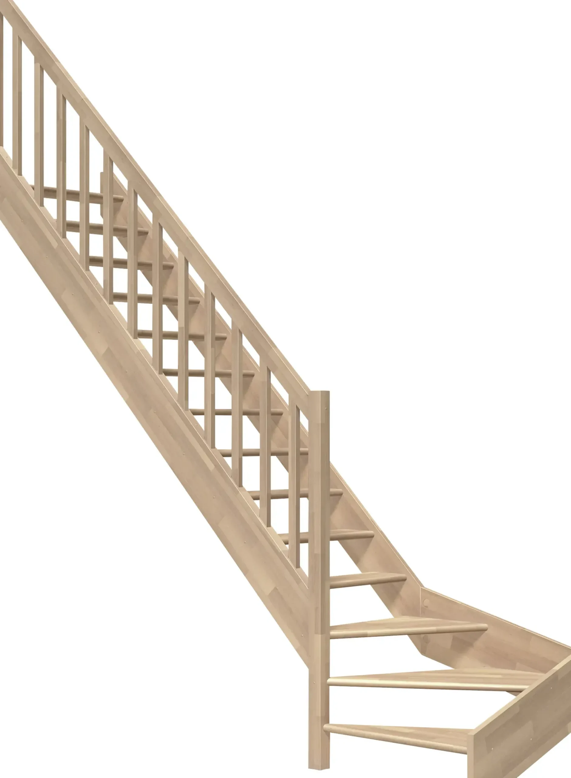 Dolle Raumspartreppen Paris 1/4-gew. Buche versiegelt inkl. Geländer