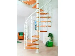 DOLLE Spindeltreppe Oslo Ø 140 cm, weiß, Buche Natur