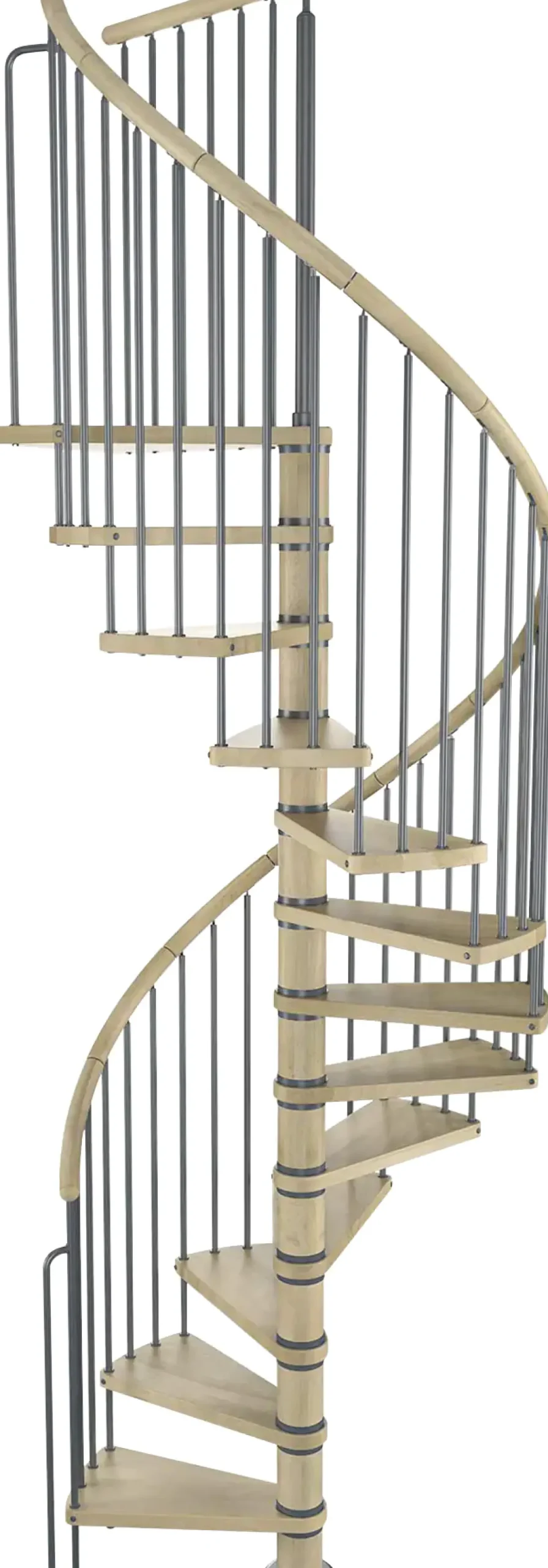 Dolle Spindeltreppe Winnipeg Buche geölt Ø 120 cm Metallteile grau