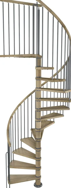 Dolle Spindeltreppe Winnipeg Eiche geölt Ø 140 cm Metallteile grau