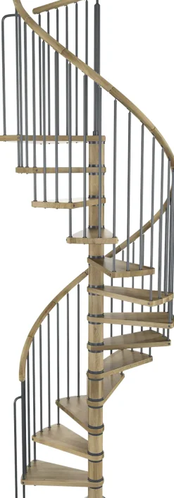Dolle Spindeltreppe Winnipeg Eiche geölt Ø 120 cm Metallteile grau