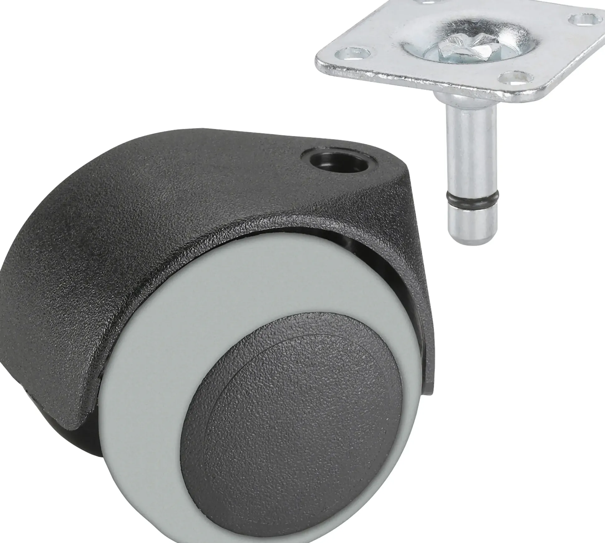 Doppelrolle Ø 50 mm für empfindliche Böden Tragkr. 40 kg