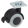 Doppelrolle mit Radfeststeller Ø 40 mm für empfindliche Böden Tragkr. 30 kg