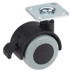 Doppelrolle mit Radfeststeller Ø 40 mm für empfindliche Böden Tragkr. 30 kg