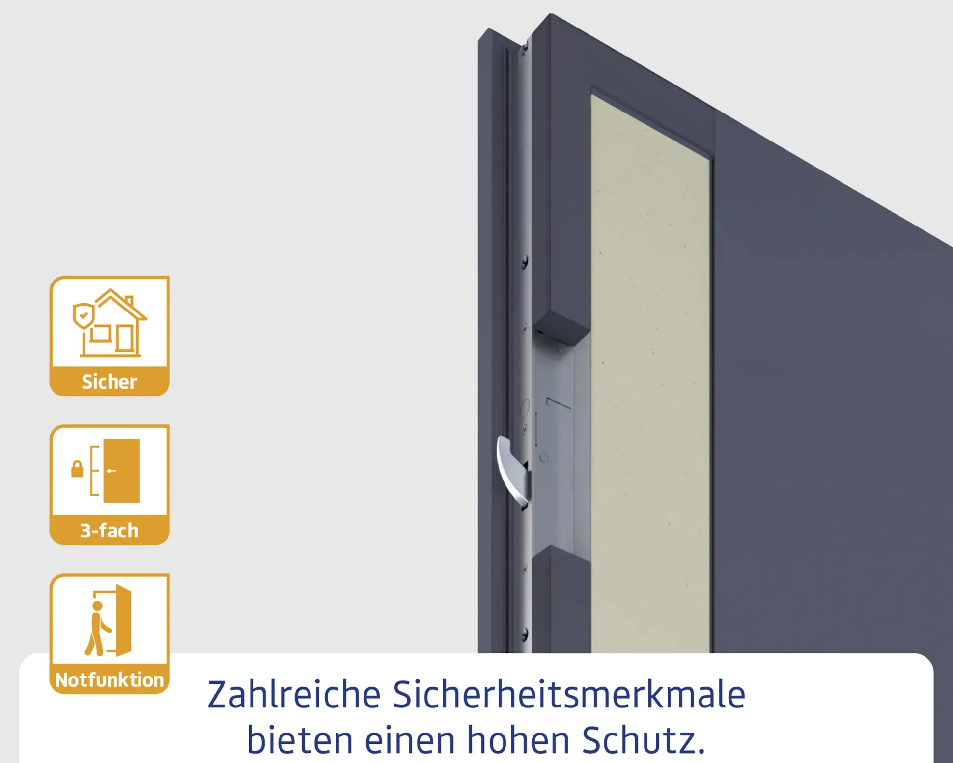 EcoStar Haustür ISOPRO IP 010 weißaluminium 110 x 210 cm