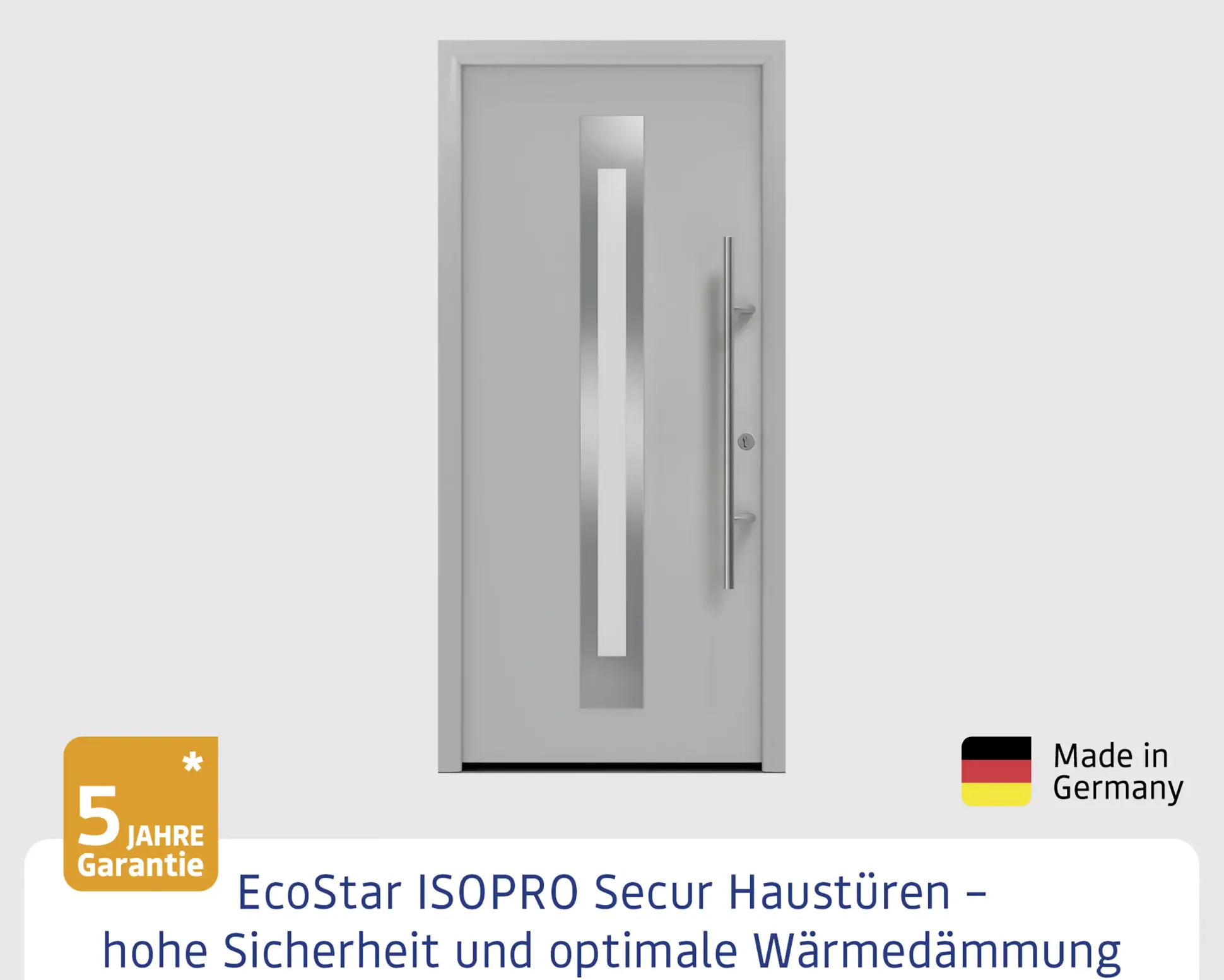EcoStar Haustür ISOPRO Secur IPS 770S RC2 weißaluminium 110 x 210 cm