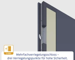 EcoStar Haustür ISOPRO Secur IPS 015 RC2 weißaluminium 110 x 210 cm