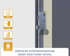 EcoStar Haustür ISOPRO Secur IPS 770S RC2 golden oak 110 x 210 cm