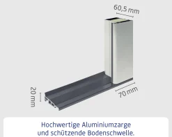 EcoStar Haustür ISOPRO Secur IPS 770S RC2 golden oak 110 x 210 cm