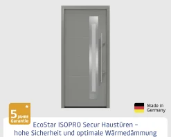 EcoStar Haustür ISOPRO Secur IPS 780S RC2 graualuminium 110 x 210 cm