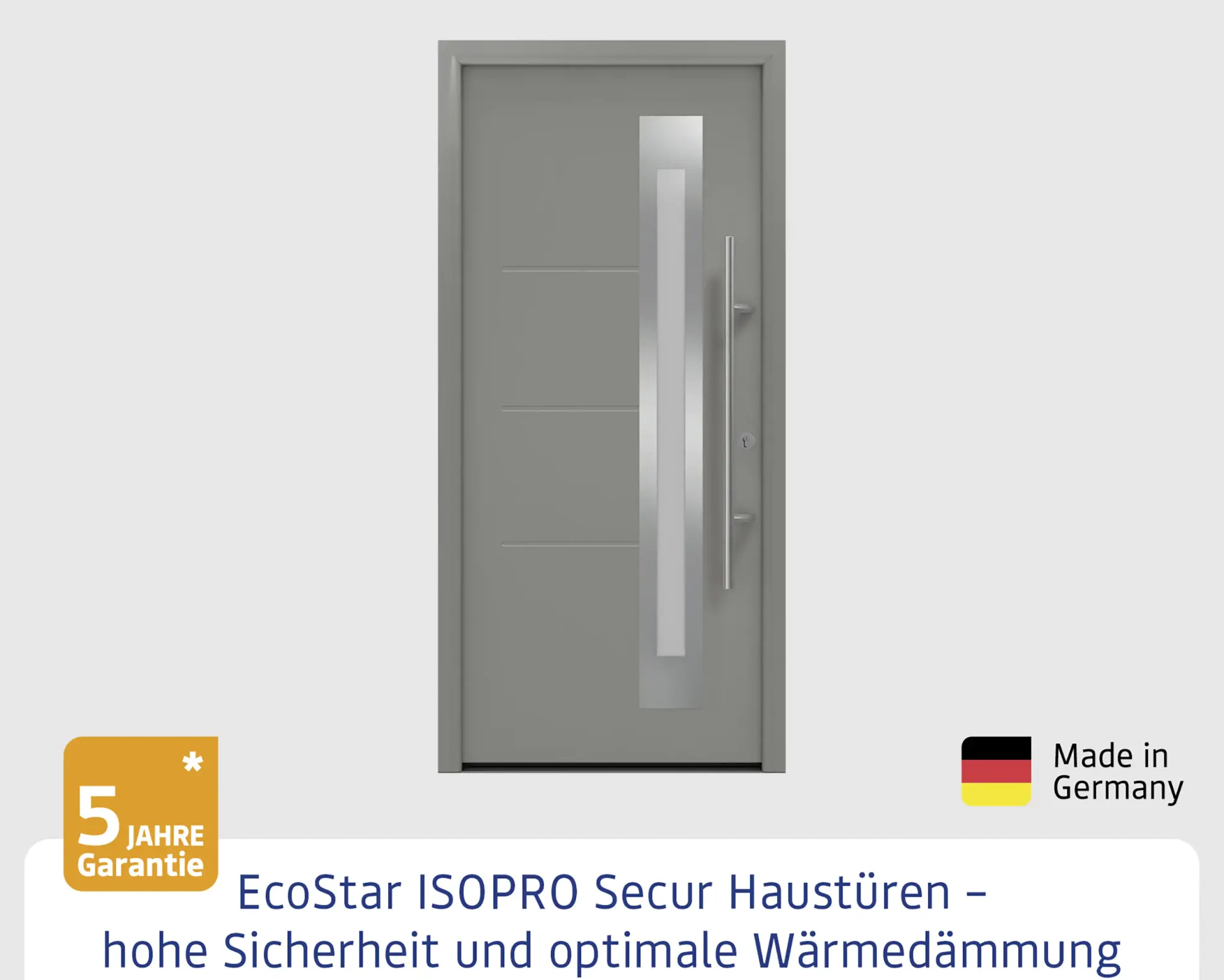 EcoStar Haustür ISOPRO Secur IPS 780S RC2 graualuminium 110 x 210 cm