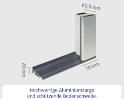 EcoStar Haustür ISOPRO Secur IPS 780S RC2 graualuminium 110 x 210 cm